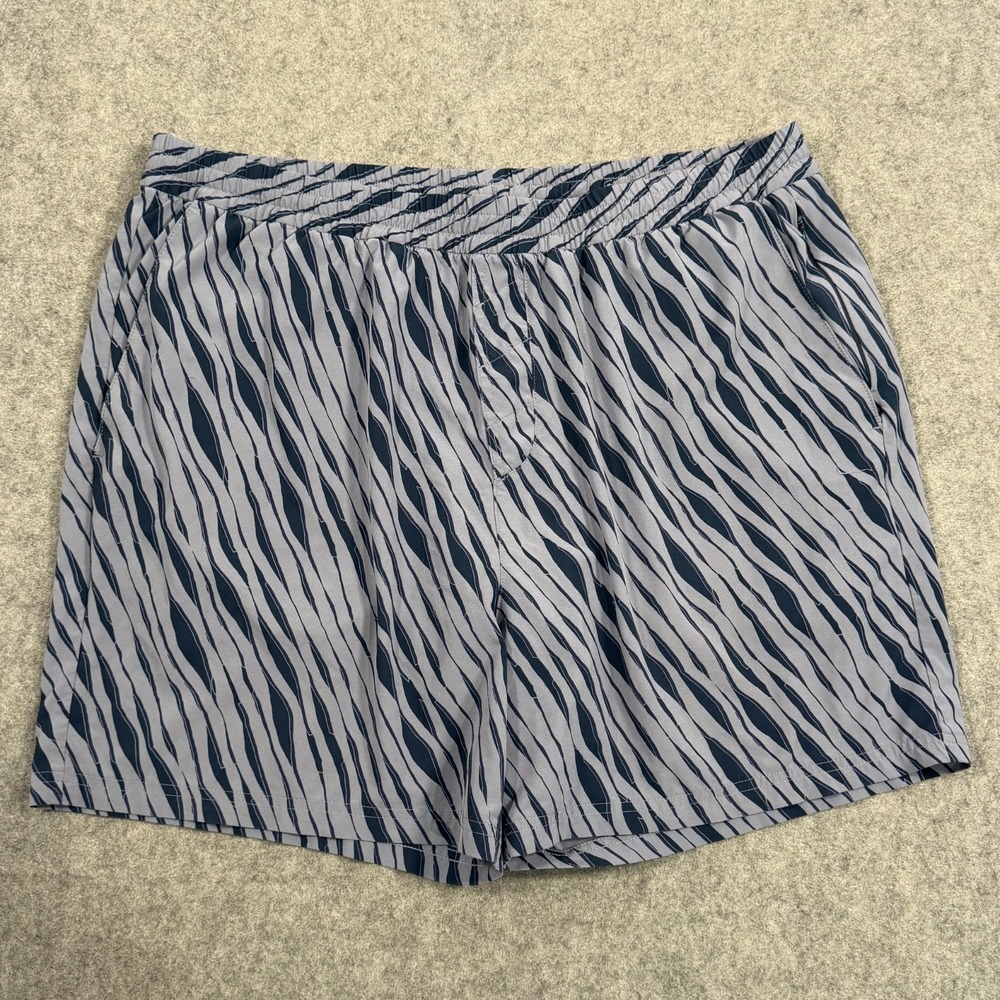Outdoor Voices Blue Printed Lined 5"‎ Activewear Athletic Shorts Men's Size XL